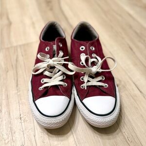Converse Burgundy Sneakers with Gray Trim